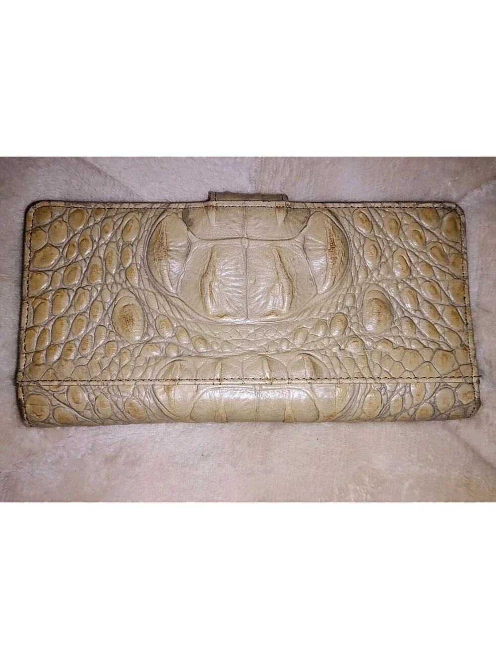 Brahmin Ady Wallet Pecan/ Driftwood Melbourne Col Crocodile Embossed Leather